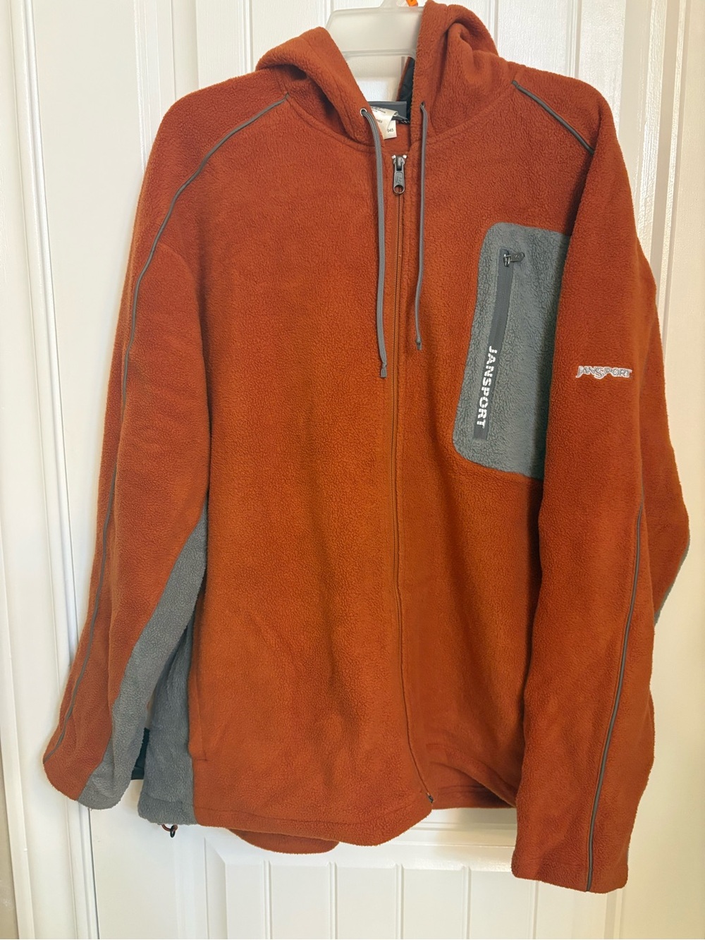 Jansport Rust Orange and Gray Full-Zip Fleece Hoodie